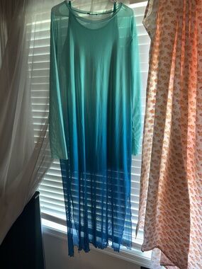 Dressed in Lala Mesh Dress in Blue Ombre